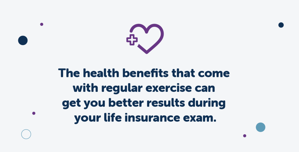 Fact explaining how regular exercise can improve life insurance health exam results